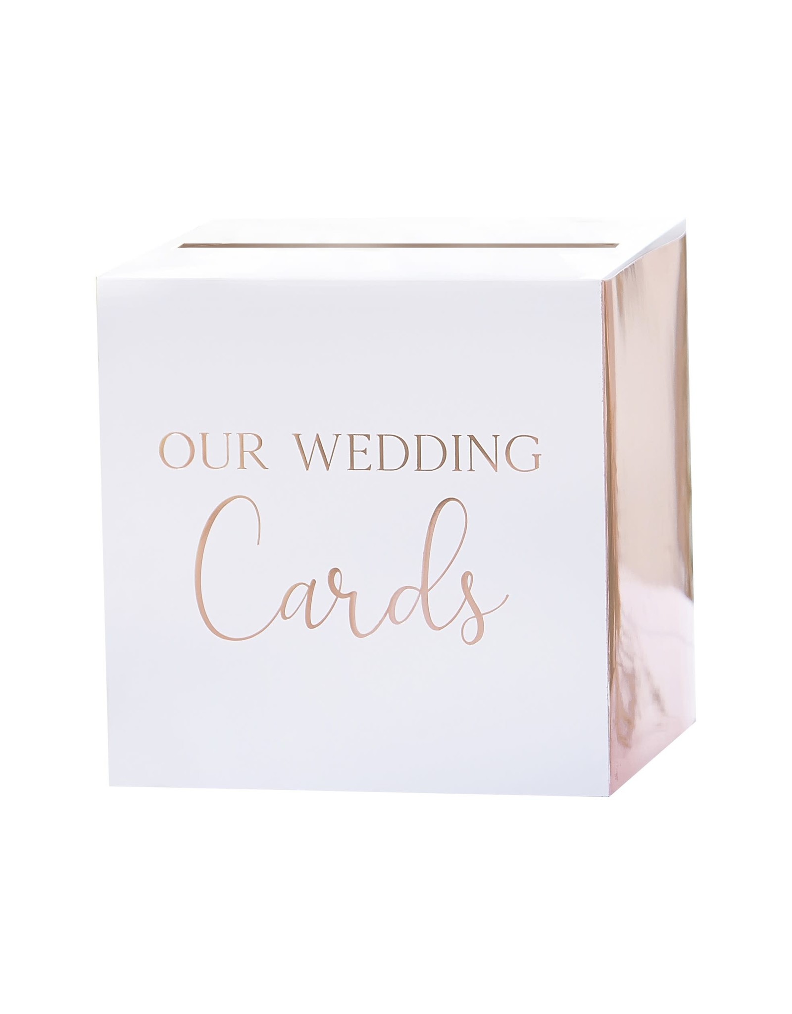 Enveloppendoos wit met rosé goud (our wedding cards)