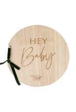 Hey Baby houten gastenboek rond
