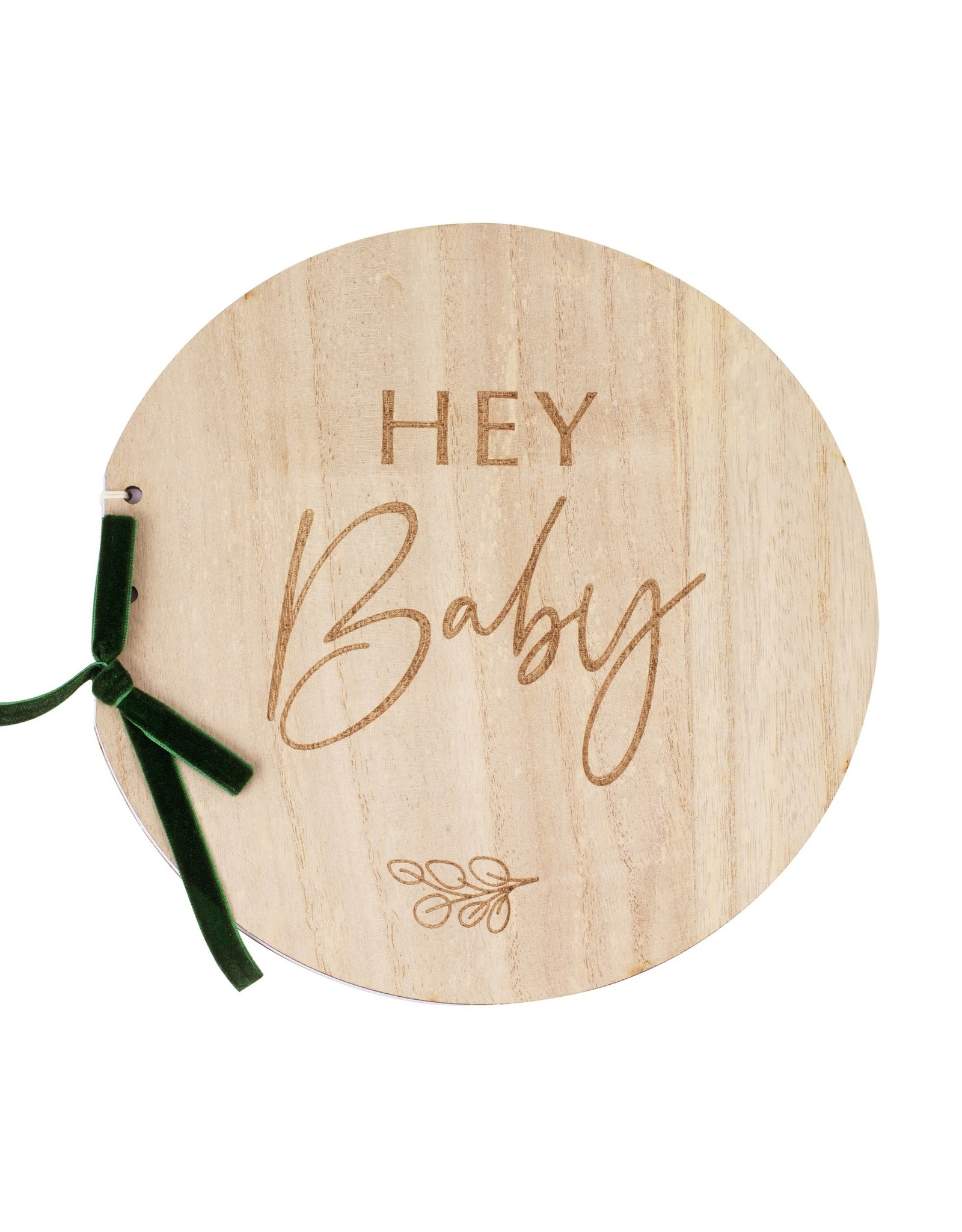Hey Baby houten gastenboek rond