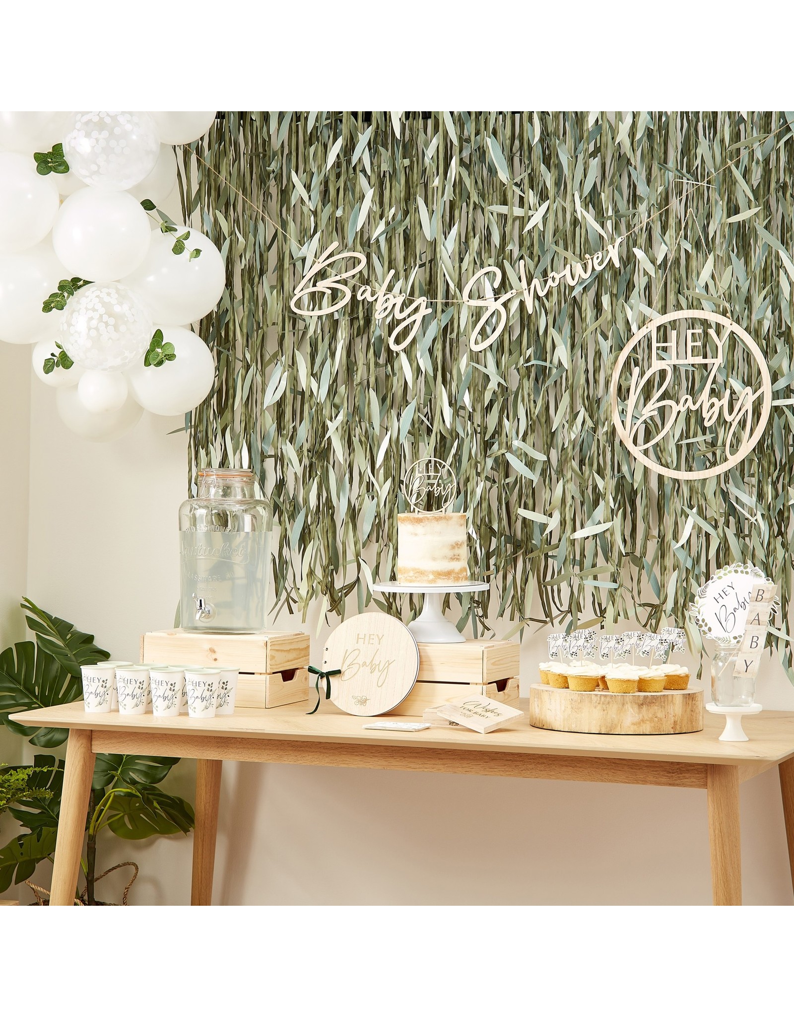 Hey Baby houten gastenboek rond
