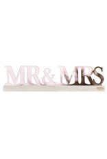 Mr & Mrs tafeldecoratie acryl rosé goud