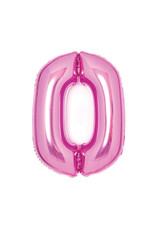 Folieballon roze cijfer 0 66 cm