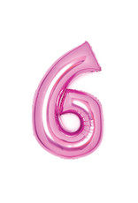 Folieballon roze cijfer 6 66 cm Folieballon roze cijfer 6 66 cm