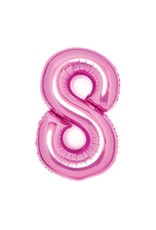 Folieballon roze cijfer 8 66 cm