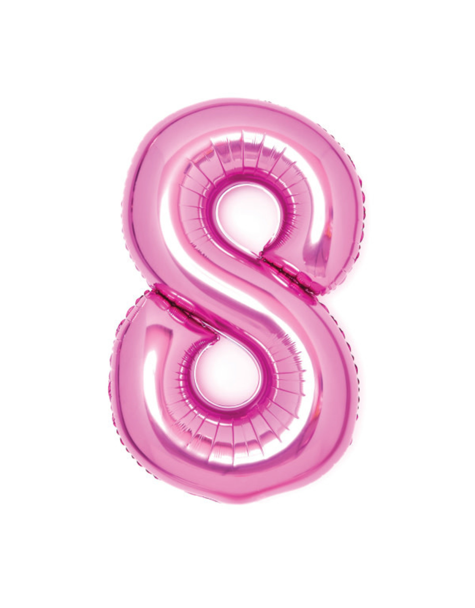 Folieballon roze cijfer 8 66 cm