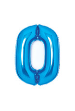 Folieballon blauw cijfer 0 66 cm Folieballon blauw cijfer 0 66 cm