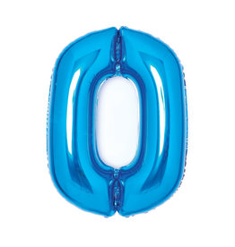 Folieballon blauw cijfer 0 66 cm