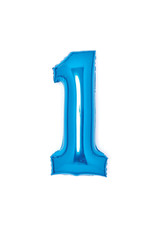 Folieballon blauw cijfer 1 66 cm