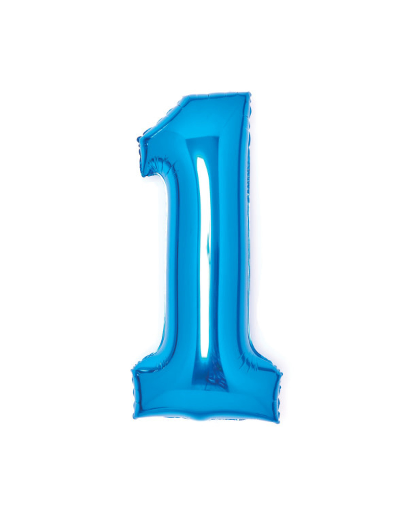 Folieballon blauw cijfer 1 66 cm