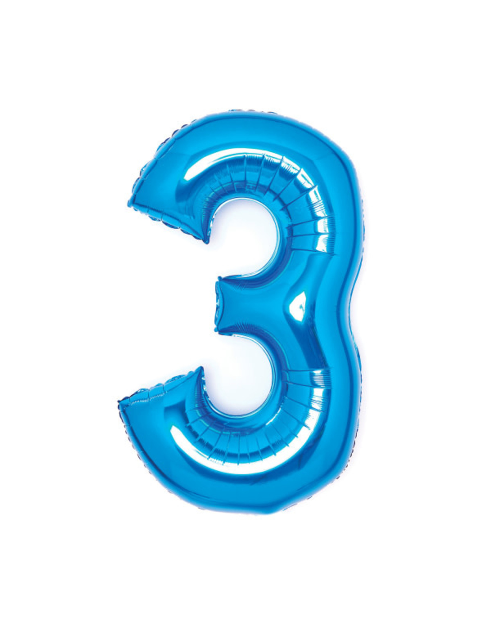 Folieballon blauw cijfer 3 66 cm