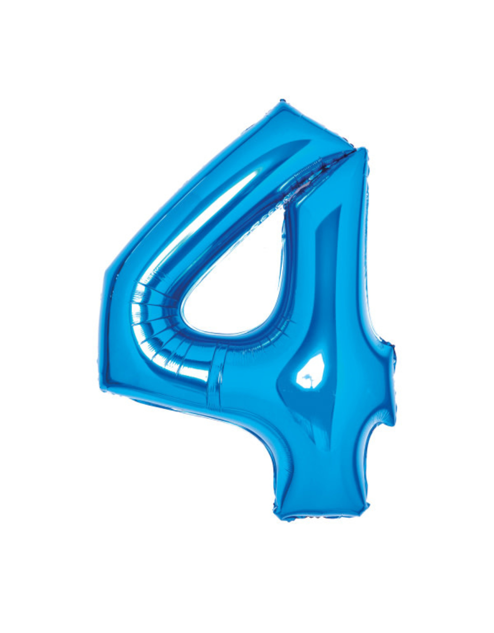 Folieballon blauw cijfer 4 66 cm