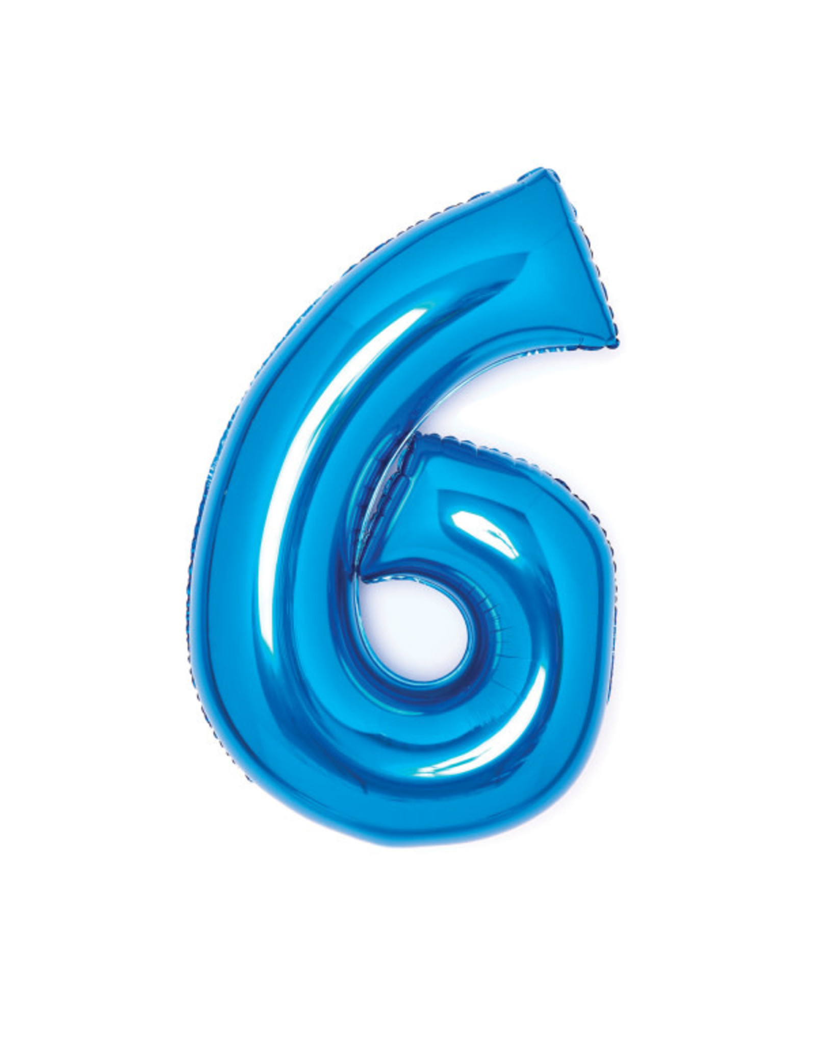 Folieballon blauw cijfer 6 66 cm