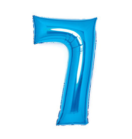 Folieballon blauw cijfer 7 66 cm