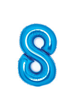Folieballon blauw cijfer 8 66 cm