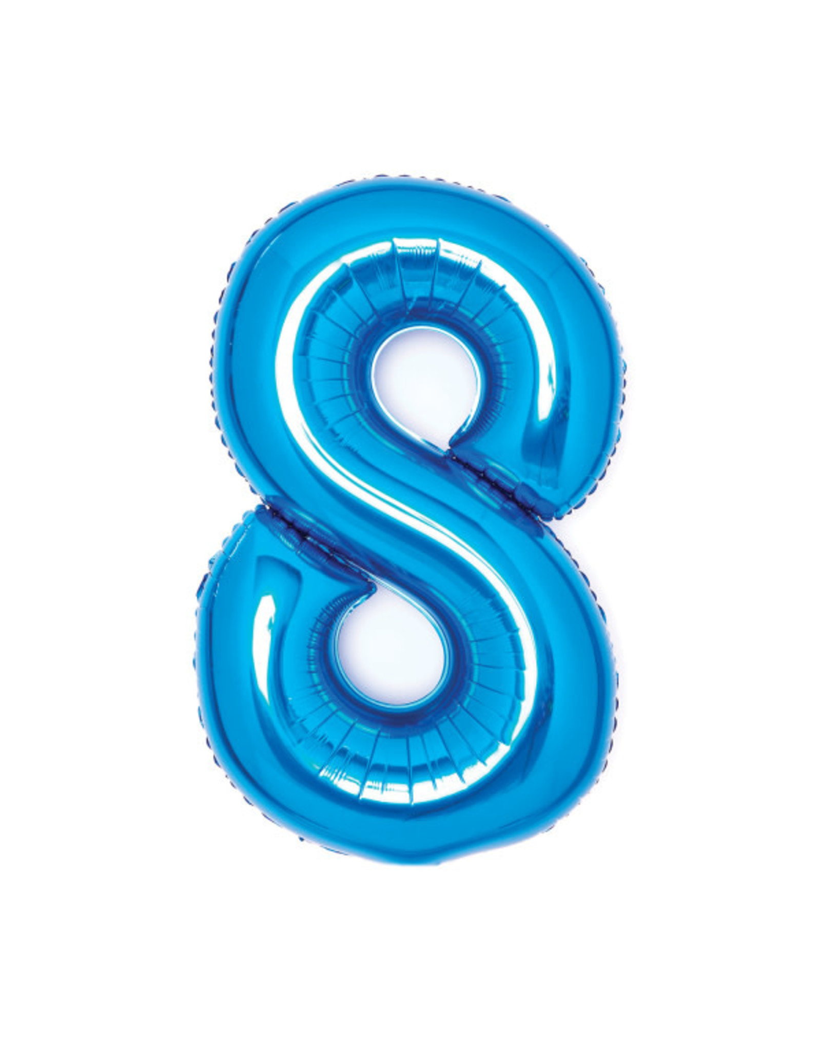 Folieballon blauw cijfer 8 66 cm
