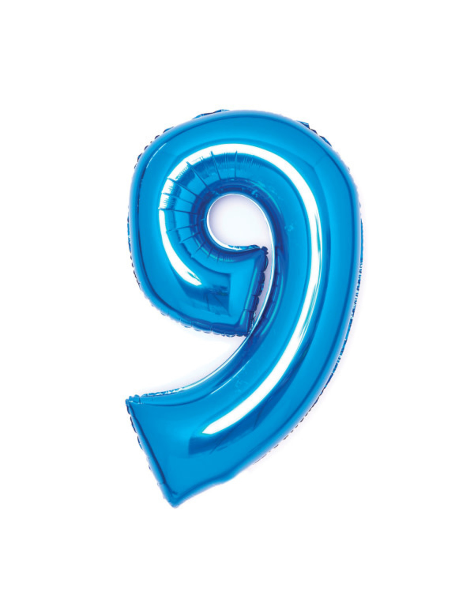 Folieballon blauw cijfer 9 66 cm