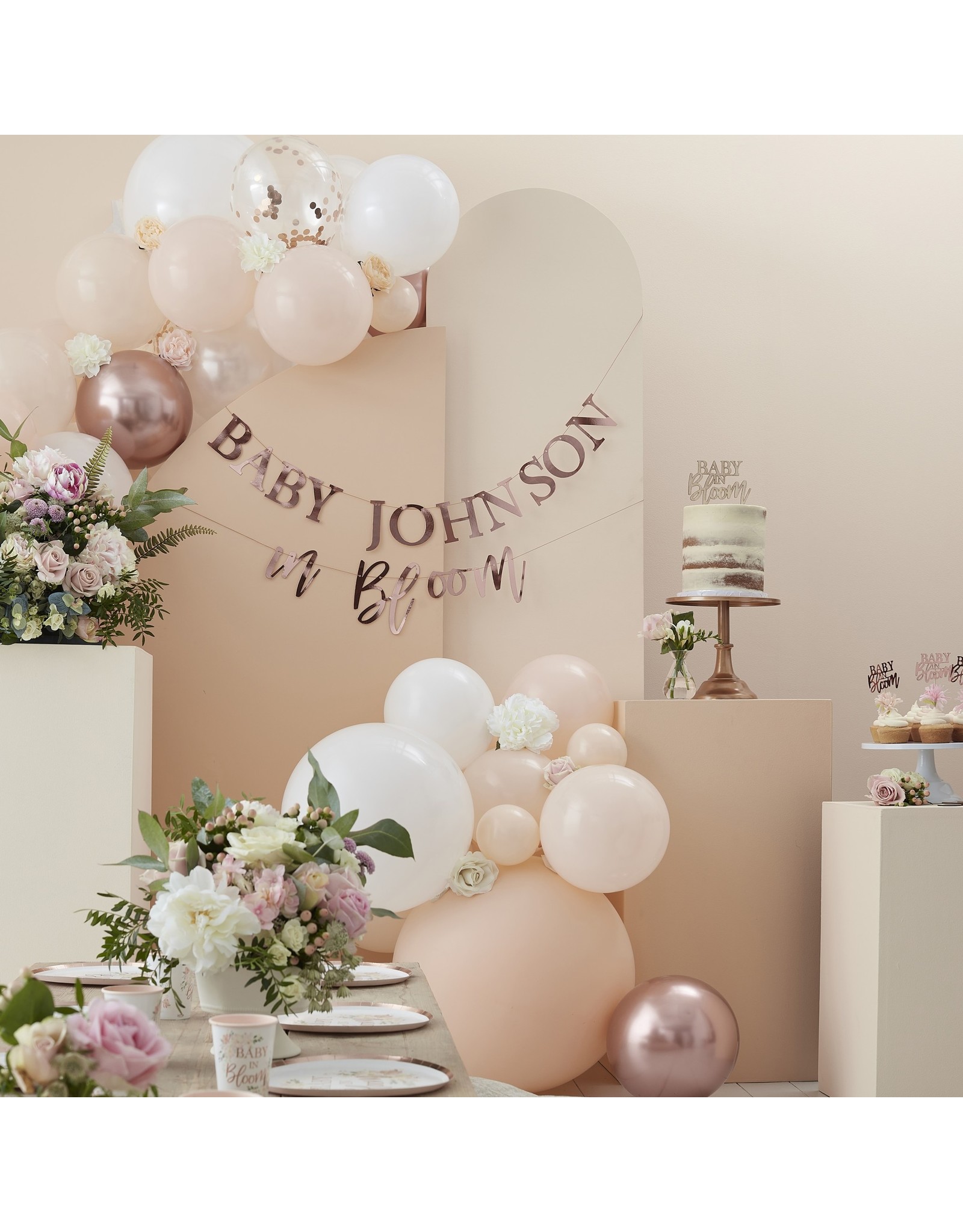 Ballonnenboogset DIY peach & rose goud