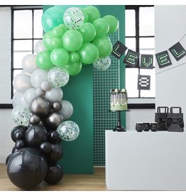 ballonnenboogset DIY  groen zwart game 70 delig