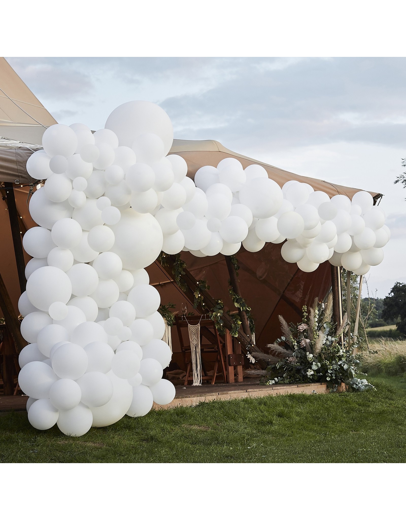 ballonnenboogset DIY wit 12 meter 200 stuks