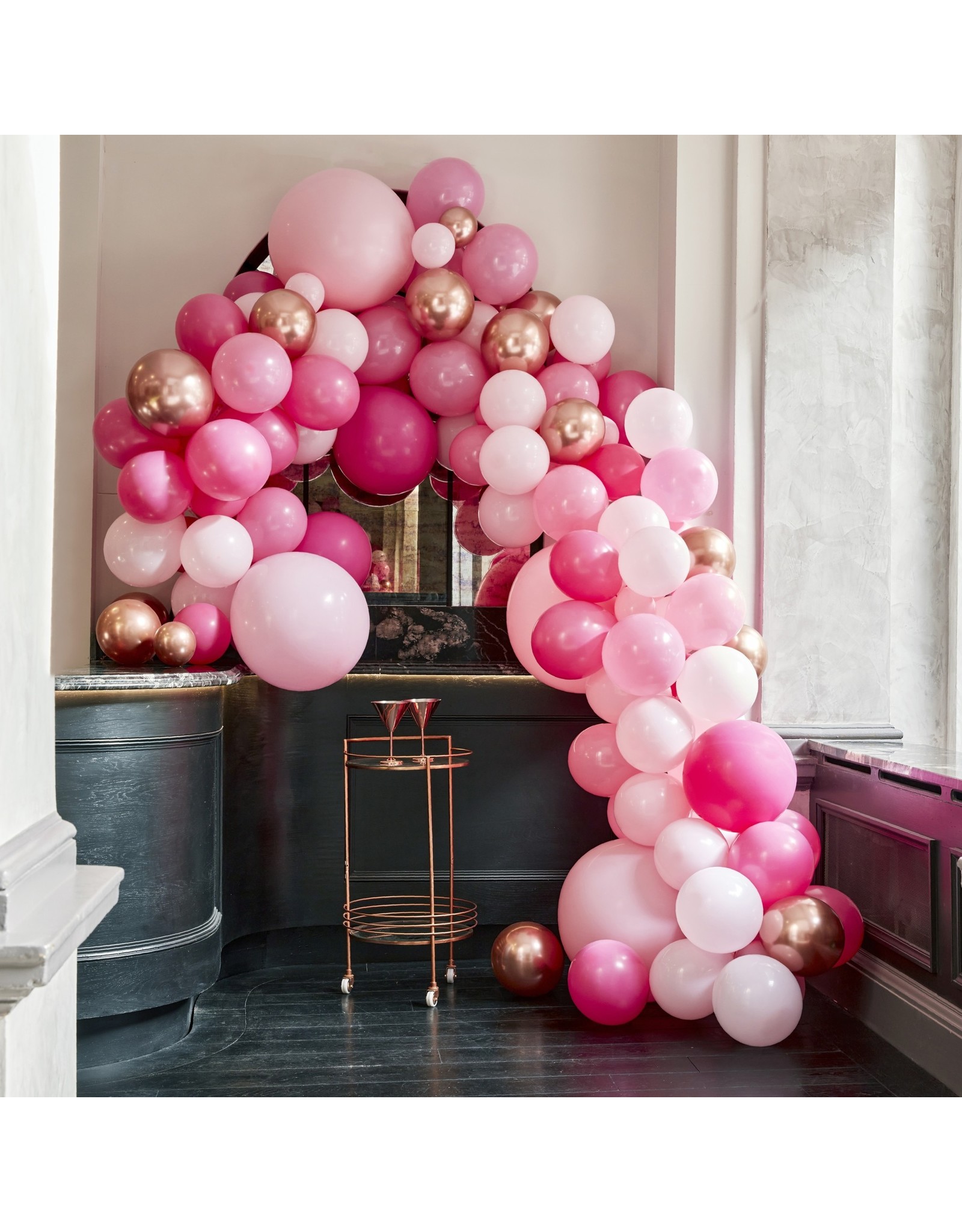 ballonnenboogset DIY rose gold pink 200 stuks