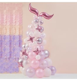 Mermaid ballonnen staart 73 stuks purple pink