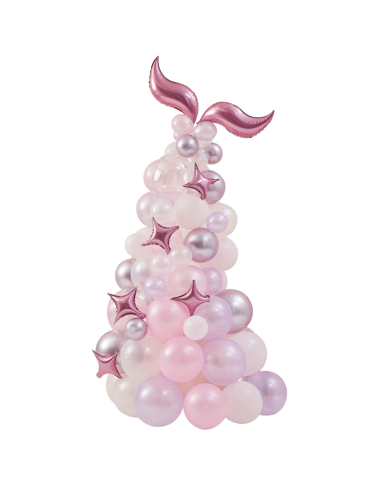 Mermaid ballonnen staart 73 stuks purple pink