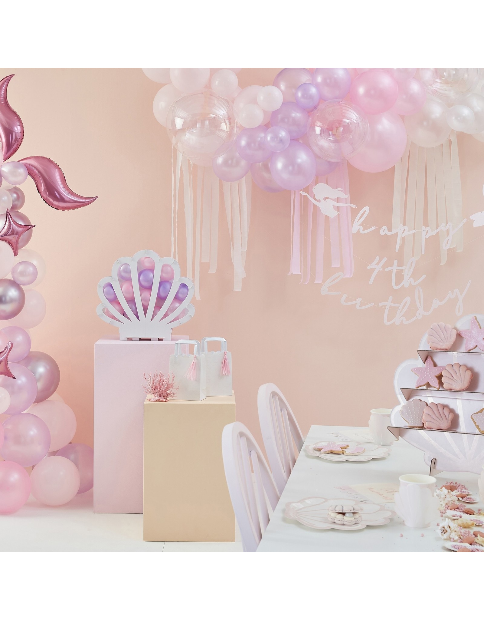 Mermaid ballonnenset staart 73-delig purple pink