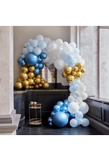 ballonnenboogset DIY 200 stuks goud blauw wit