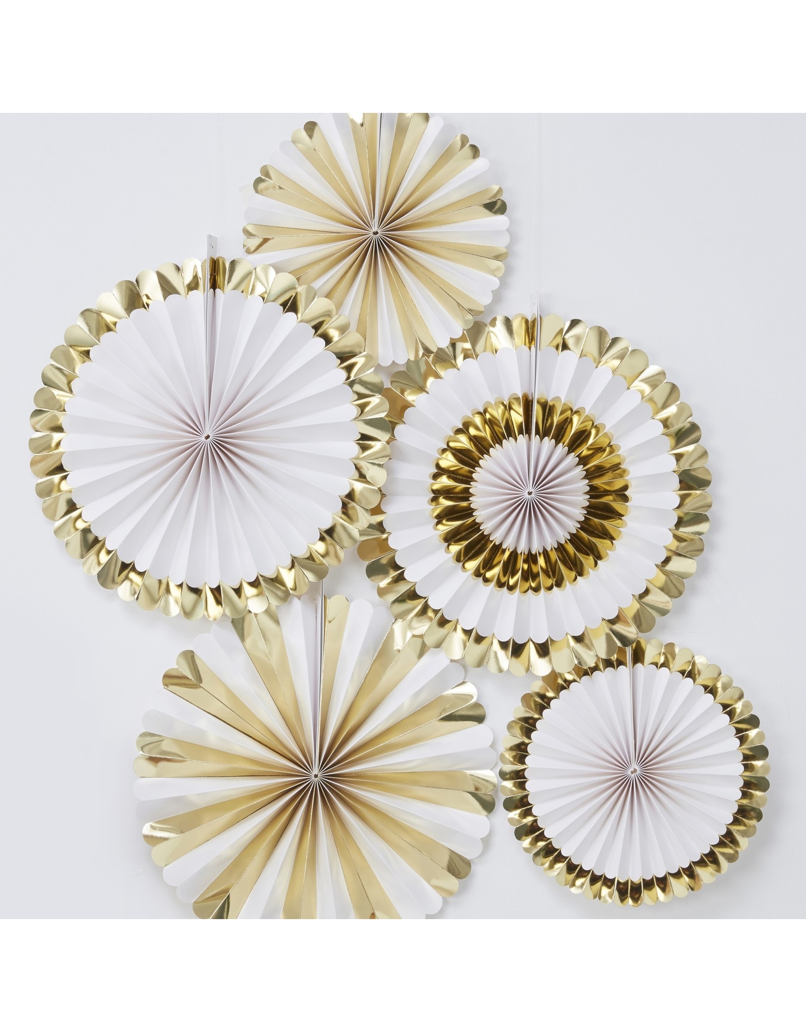 Gingerray rosettes goud/wit 5-delig
