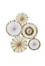 Gingerray rosettes goud/wit 5-delig