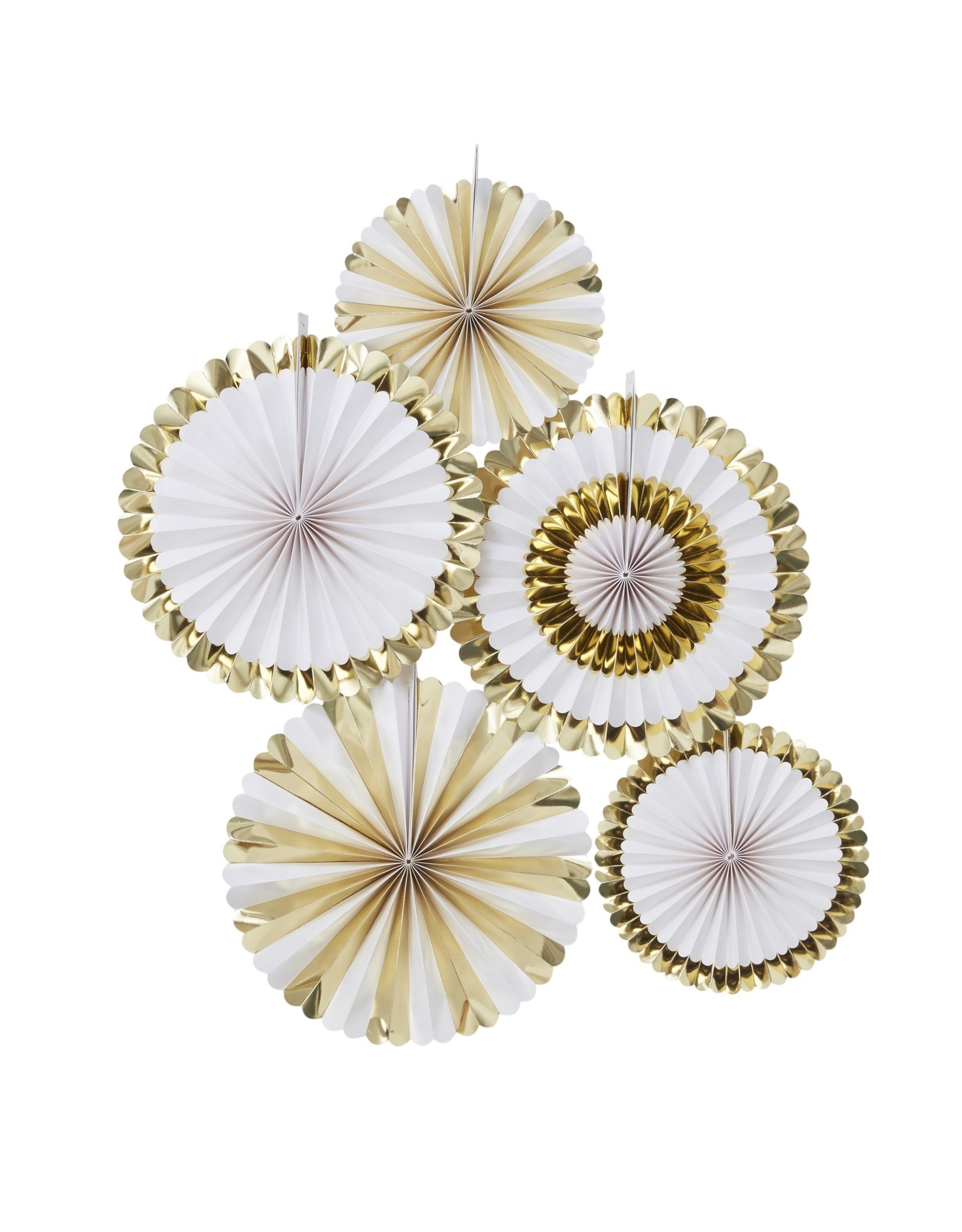 Gingerray rosettes goud/wit 5-delig