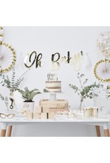 Gingerray rosettes goud/wit 5-delig