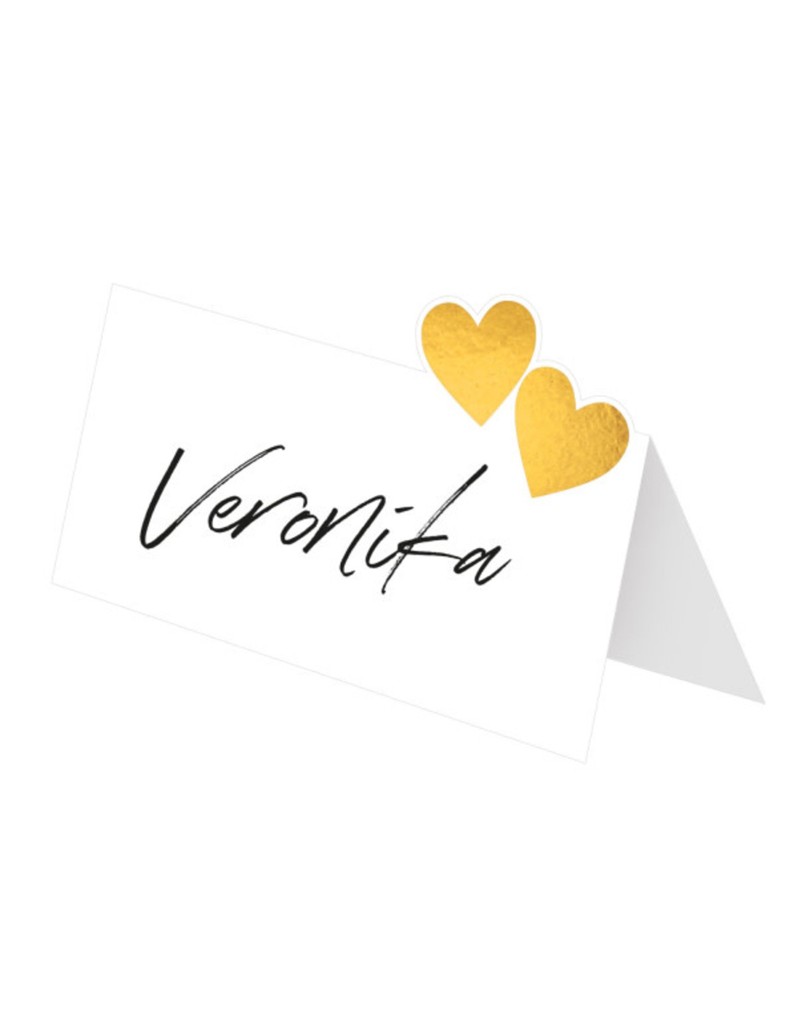 Plaatskaartjes wit/goud 8 stuks