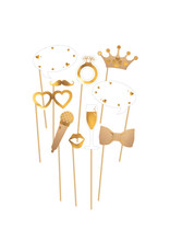 Photo booth props wedding goud wit 10-delig