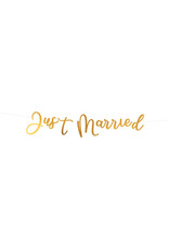 Letterslinger just married goud 91,5 x 20 cm
