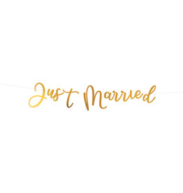 Letterslinger just married goud 91,5 x 20 cm