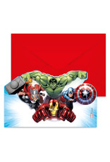 Marvel Avengers uitnodigingen + enveloppen 6 stuks