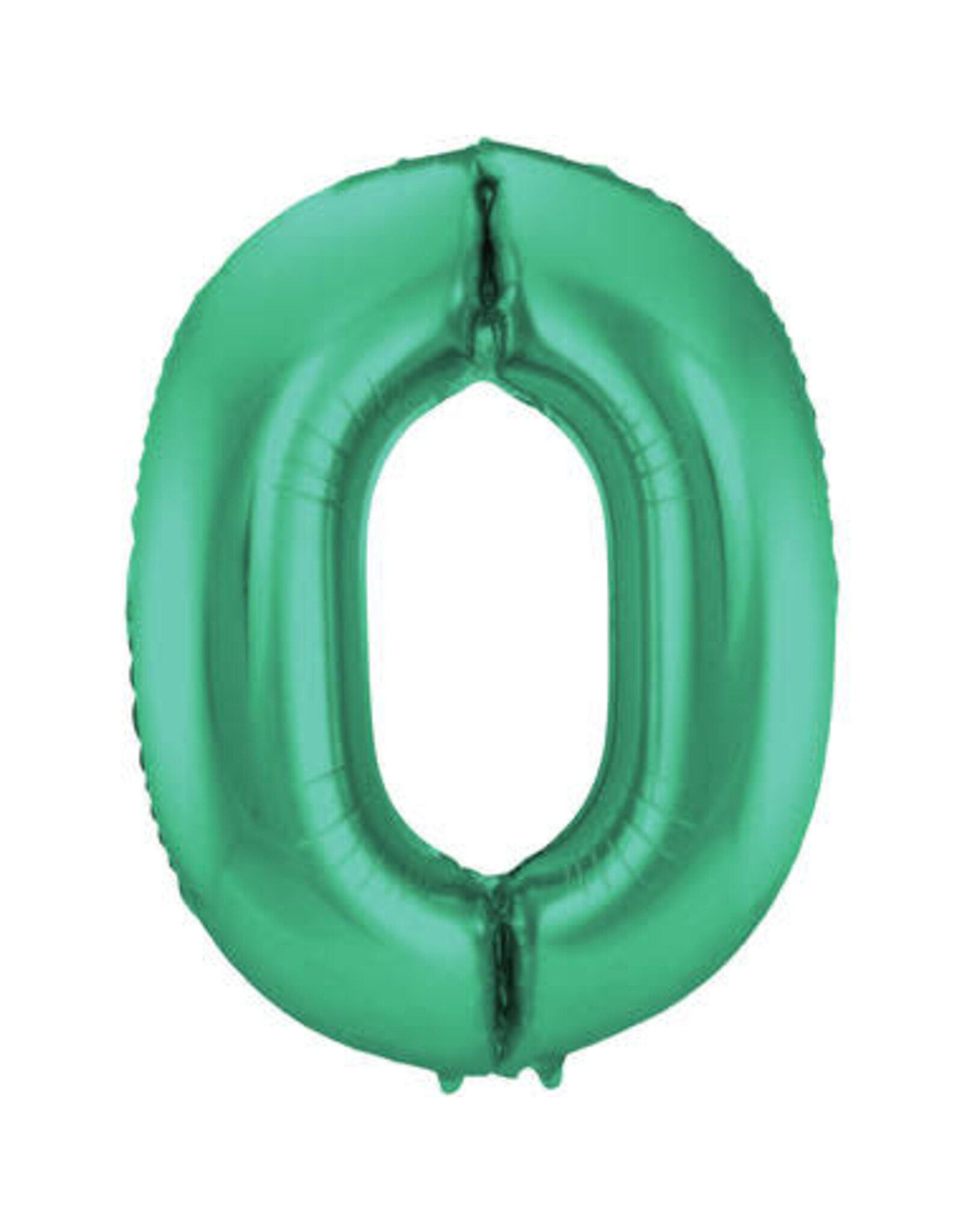 Folieballon mat groen cijfer 0 86 cm