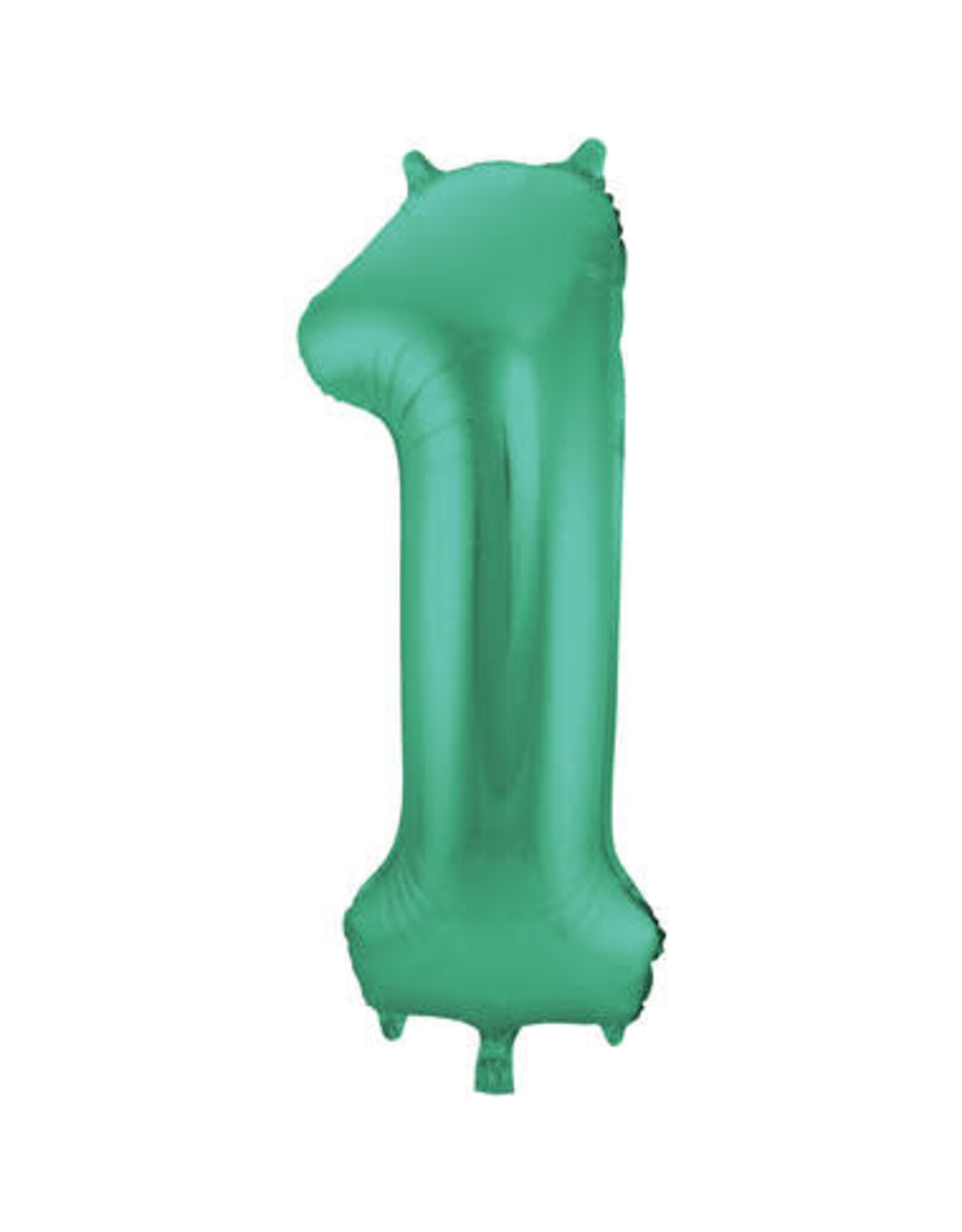 Folieballon mat groen cijfer 1 86 cm