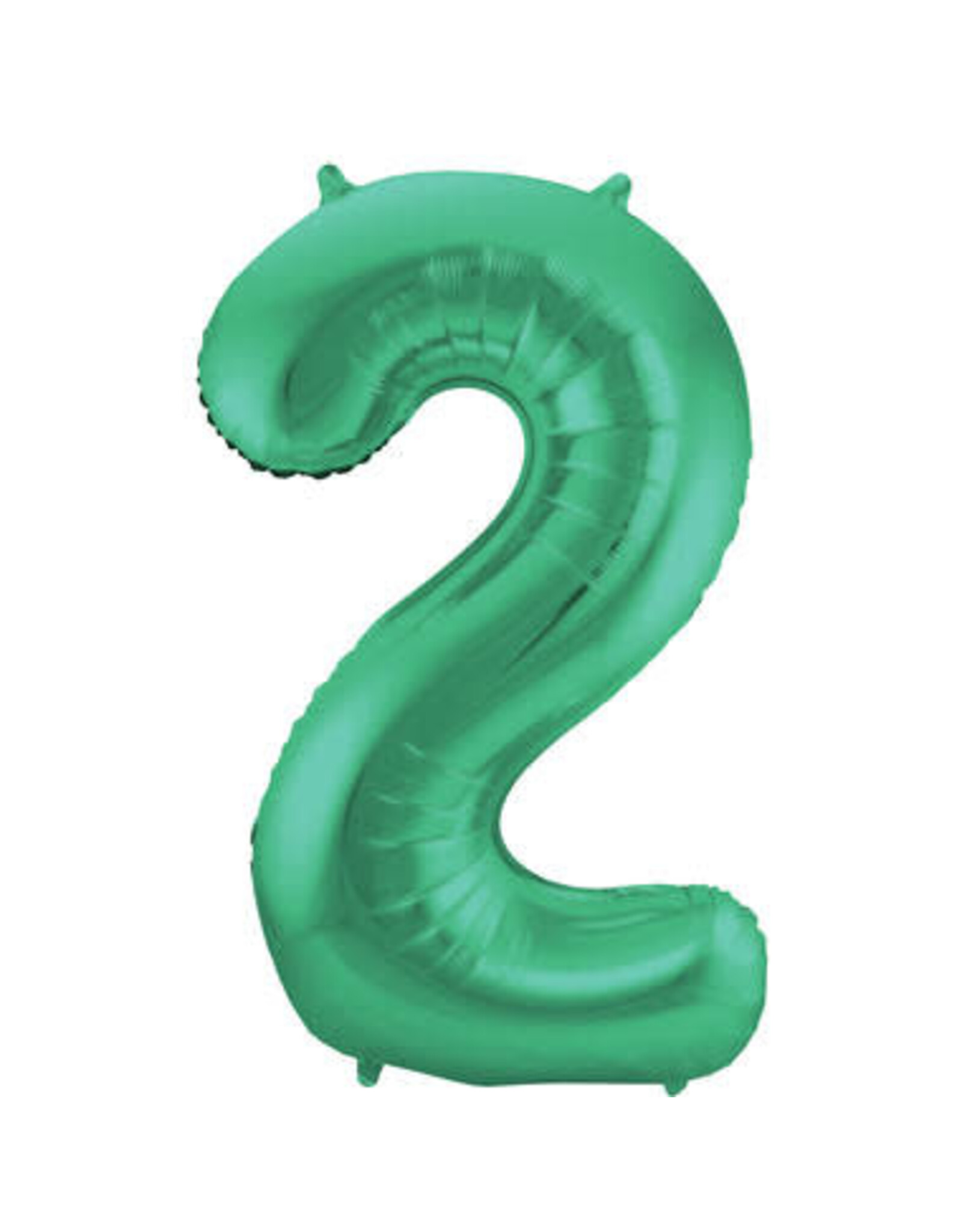 Folieballon mat groen cijfer 2 86 cm