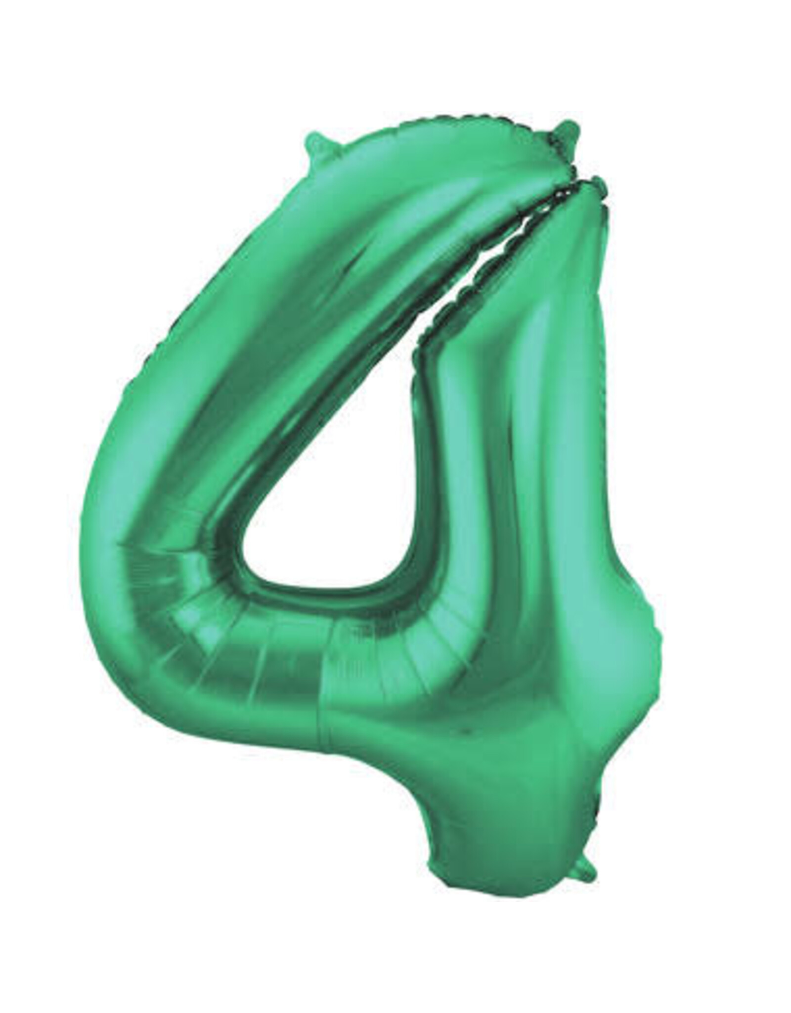 Folieballon mat groen cijfer 4 86 cm