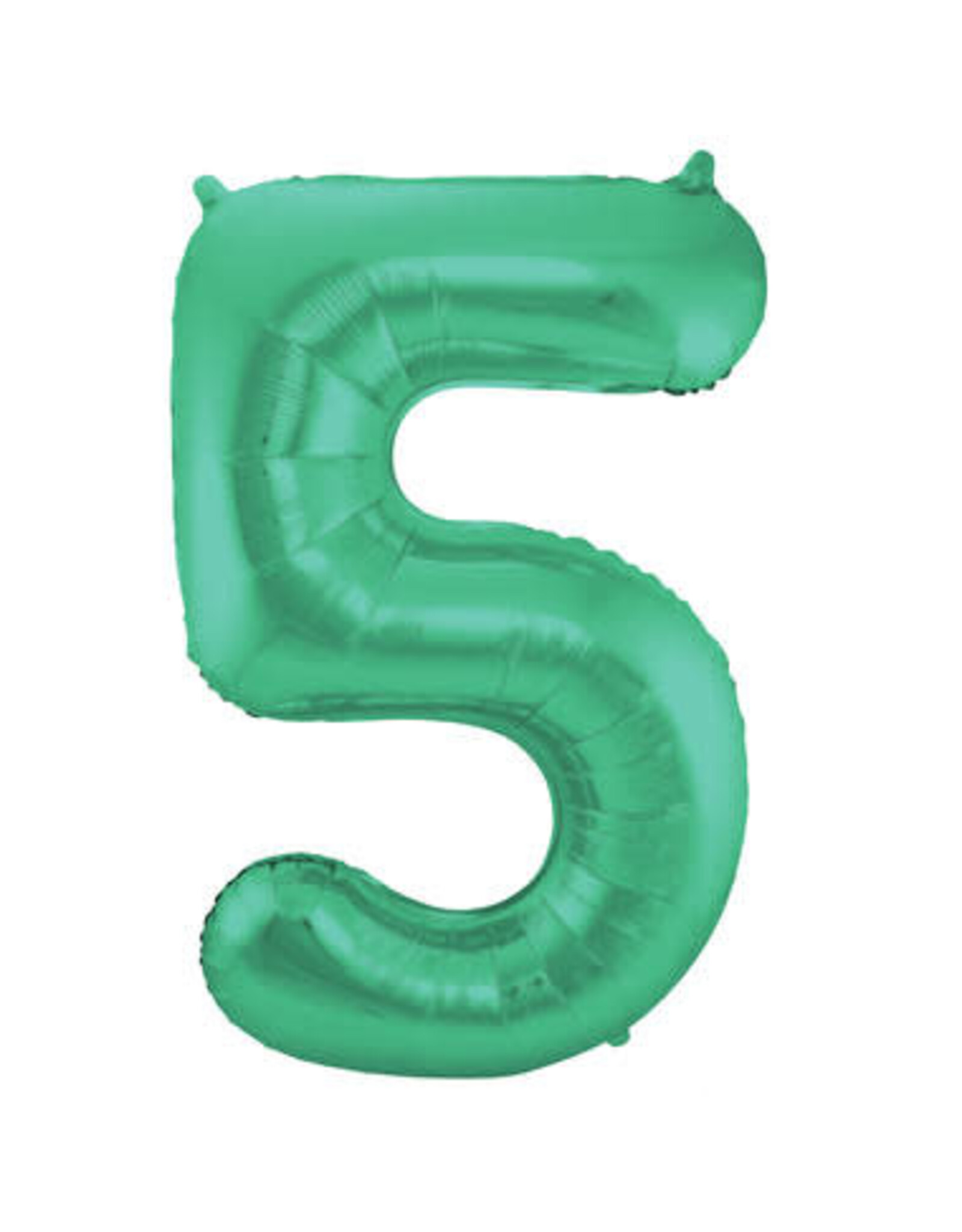 Folieballon mat groen cijfer 5 86 cm