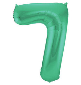Folieballon mat groen cijfer 7 86 cm