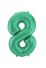 Folieballon mat groen cijfer 8 86 cm