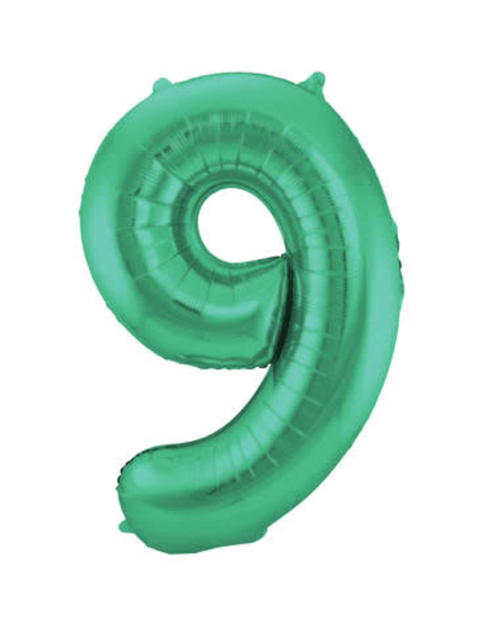 Folieballon mat groen cijfer 9 86 cm