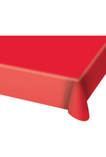 Plastic tafelkleed rood 130 cm x 180 cm