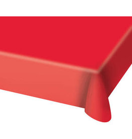 Plastic tafelkleed rood 130 cm x 180 cm