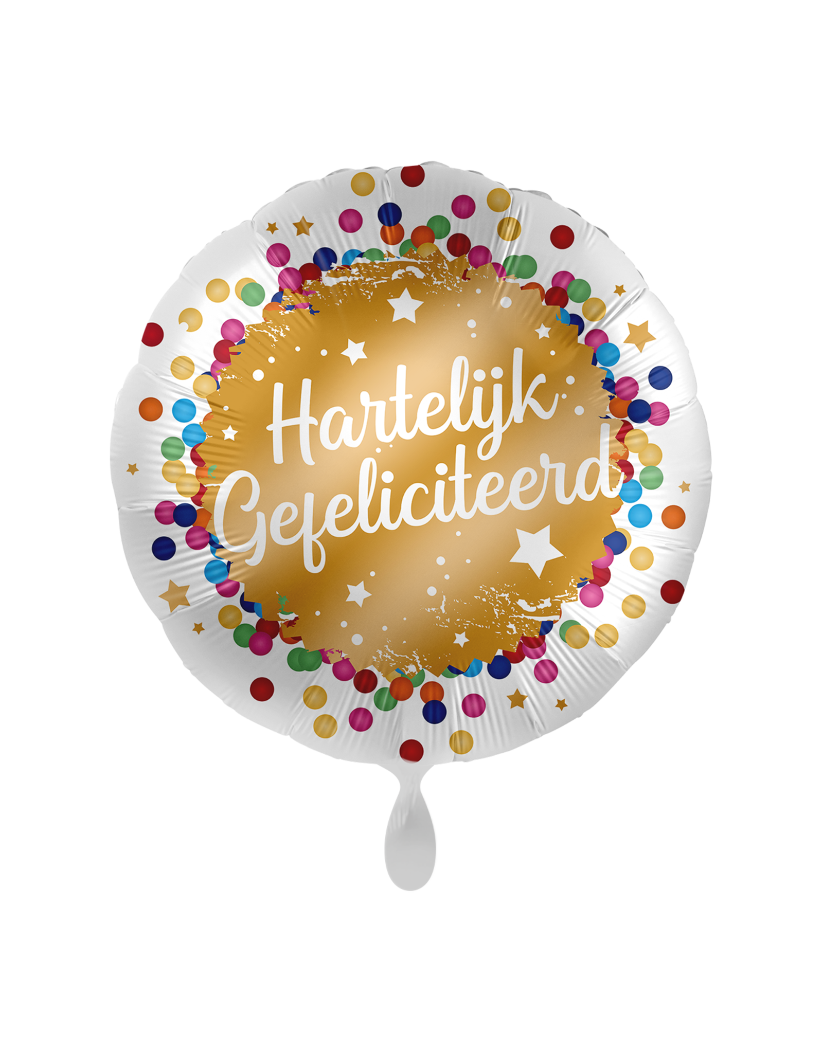 Folieballon hartelijk gefeliciteerd confetti 43 cm