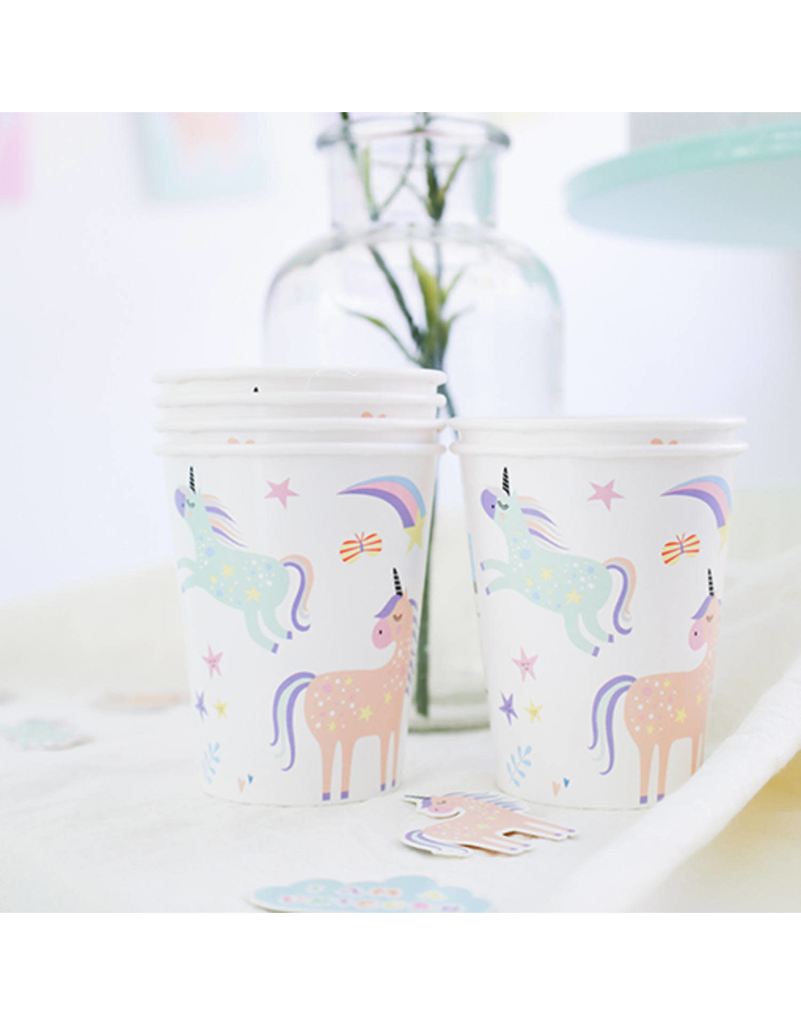 Unicorn & Rainbow bekers 250 ml 6 stuks