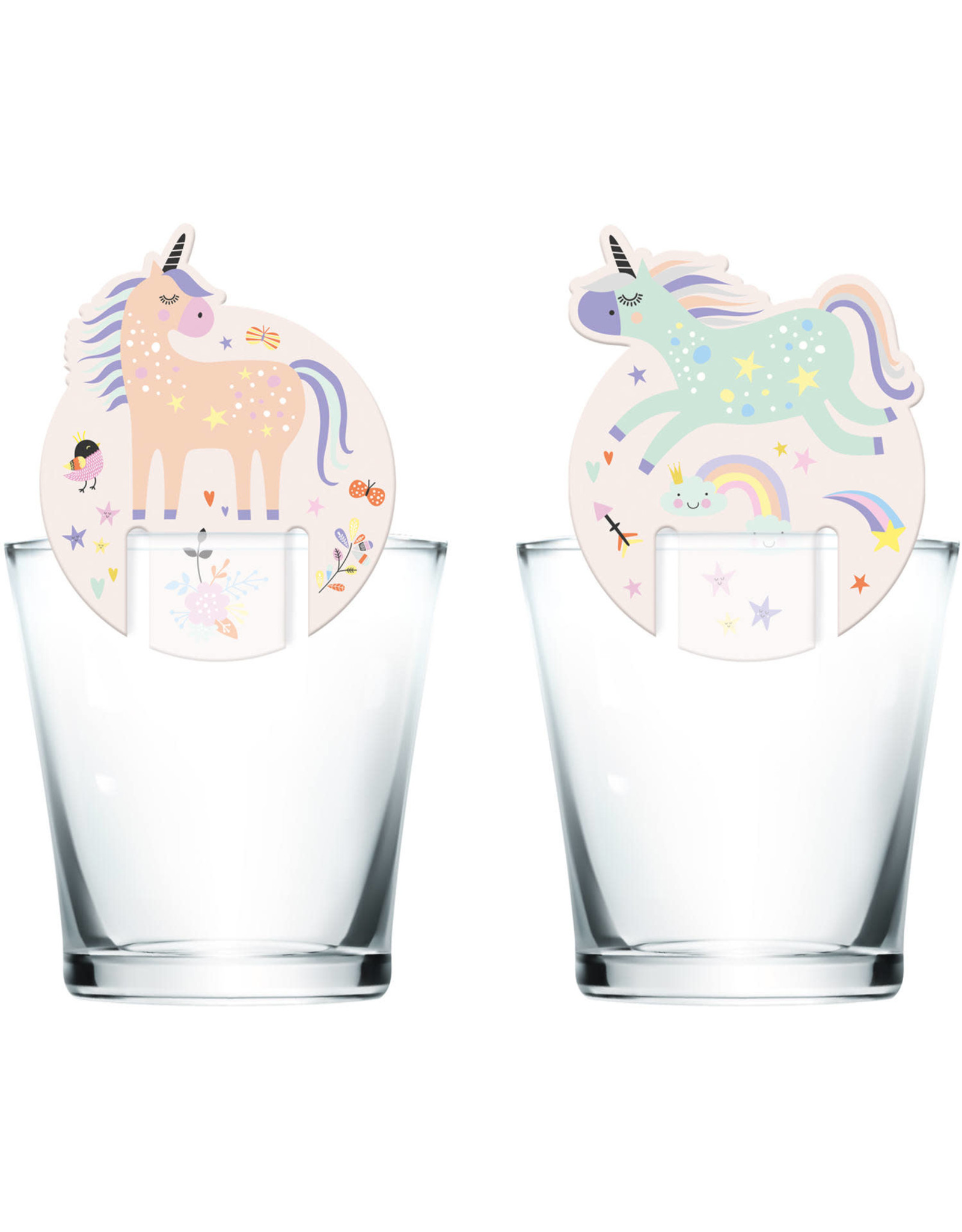 Unicorn & rainbows glass markers 6 stuks